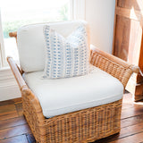 The Wicker Works Vintage Chair in Manuel Canovas Fabric