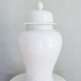 18" Porcelain Temple Jar - White
