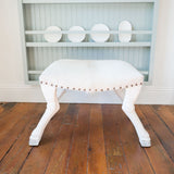 Saddle Stool with White Cowhide