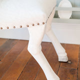 Saddle Stool with White Cowhide