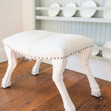 Saddle Stool with White Cowhide