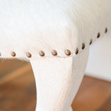 Saddle Stool with White Cowhide