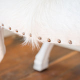 Saddle Stool with White Cowhide