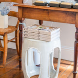 Natural Glazed Open Stool